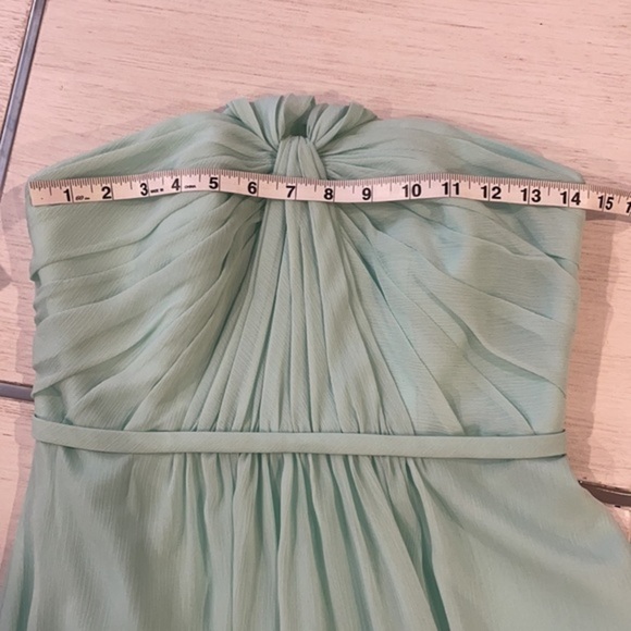 David’s Bridal Y-Neck Ruched Bodice Short Dress 4 - Picture 11 of 14